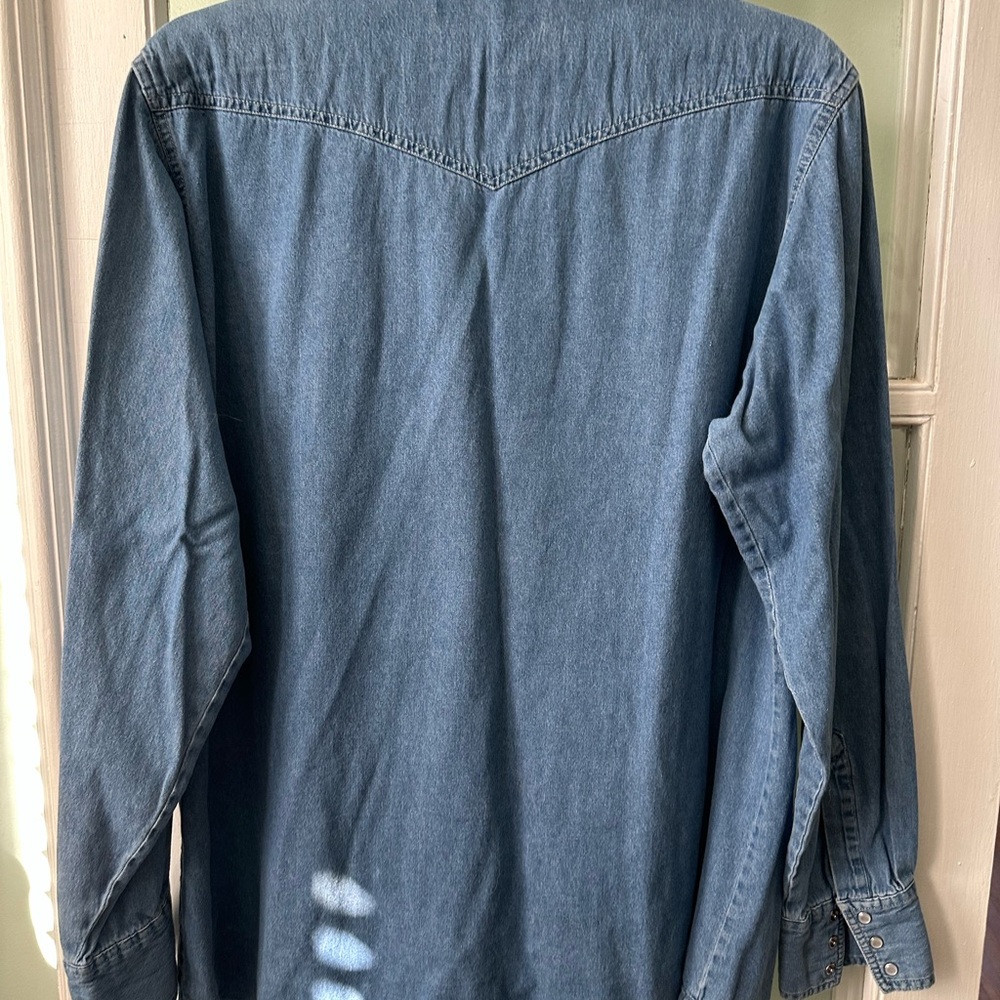Western Blue Denim Shirt - Picture 2 of 4